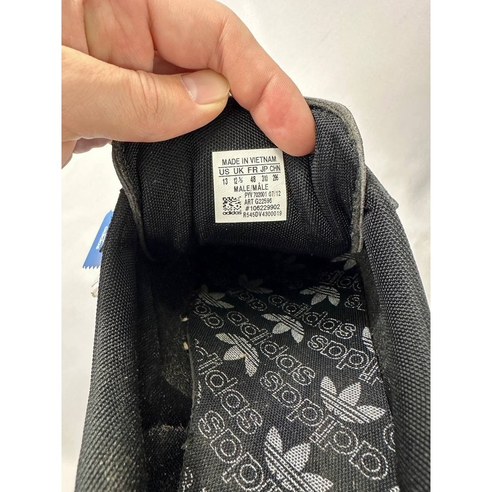 Adidas Samoa G22596 Triple Black Low Top Sneakers 2012 Men's Size 13 - Picture 9 of 9